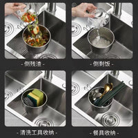 厨房水槽可挂式不锈钢沥水篮洗菜盆多功能蔬果篮收纳筷勺篮怀炉套