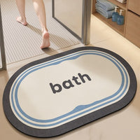 Modern Minimalist Diatomaceous Earth Bath Mat, Non-Slip Absorbent Floor Mat for Bathroom Entrance