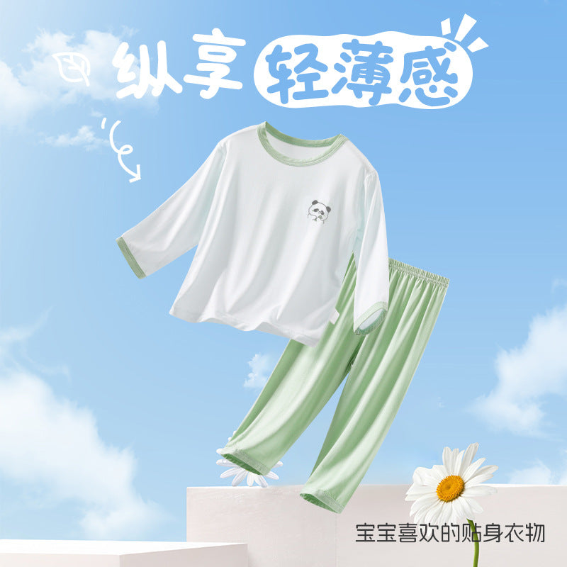 Modal Long Sleeve Pajama Set for Toddlers and Kids