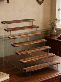 Solid Wood Acrylic Display Stand for Collectibles and Figurines