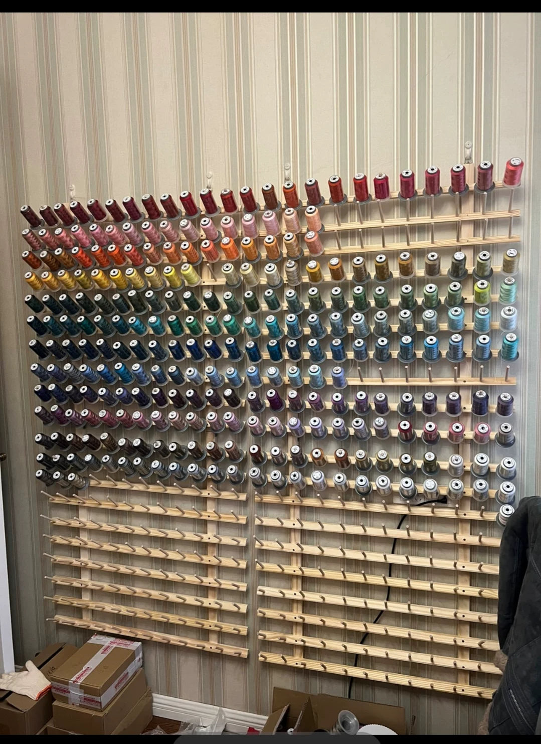 Thread and Ribbon Storage Rack for Jewelry Making, Knitting, and Sewing
