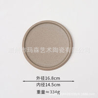 Ceramic Plant Pot Saucer Round Matte Black/Gray Water Catch Tray Base