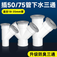 PVC Y-Type Slanted Three-Way Drain Pipe Connector for Sink and Wastewater Systems