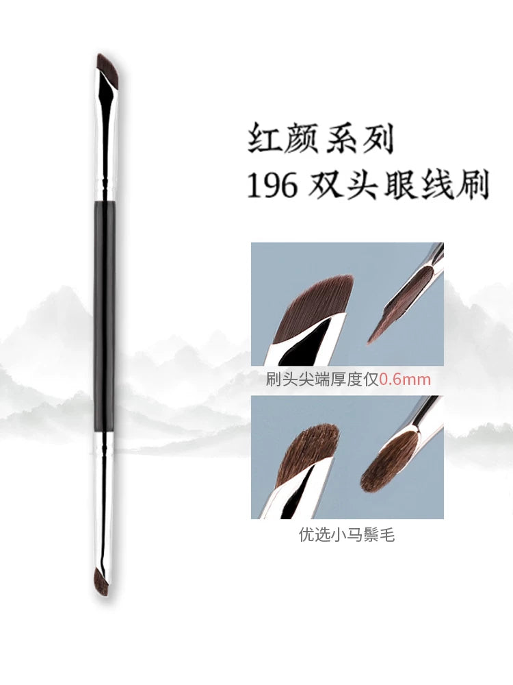 Dual-Ended Eyeliner Smudge Brush with Pony Hair for Eyeshadow and Under-Eye Makeup