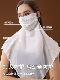 Silk Full Face Mask Neck Gaiter for Women - Breathable Sun Protection Scarf for Summer Driving