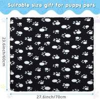 Pet Paw Print Fleece Blanket for Cats and Dogs, Double-Sided Warm Printed Mat