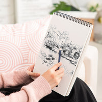 Deli 73627 A4 Sketchbook for Drawing and Art Practice, Thickened Paper for Students and Artists