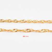 18K Gold Plated Stainless Steel Water Wave Chain for DIY Jewelry Making