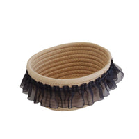 Hand-Woven Cotton Rope Storage Basket for Desktop Organization, Cosmetics, and Home Decor