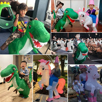 Inflatable Dinosaur Rider Costume for Halloween and Parties