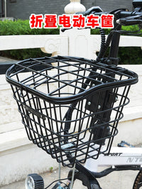 Foldable Electric Bicycle Front Basket with Liner Bag for Shopping and Pets
