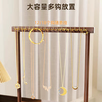 Wooden Necklace and Bracelet Display Stand with Multiple Hooks