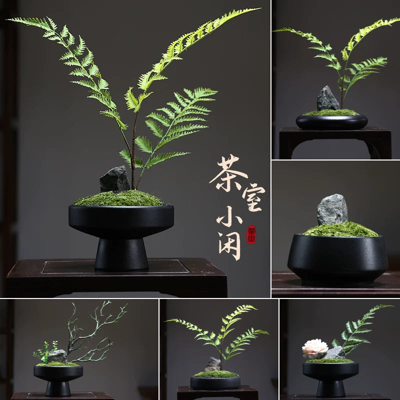 Preserved Moss Bonsai Wabi-Sabi Style Artificial Plant for Office & Hotel Decor