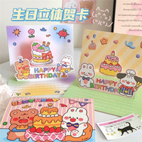 Kids' 3D Pop-Up Birthday Card, Cute Animal Gift Card, Cartoon Postcard for Messages