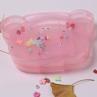 Bear Head Jewelry & Stationery Transparent Storage Box, Multi-functional Plastic Organizer