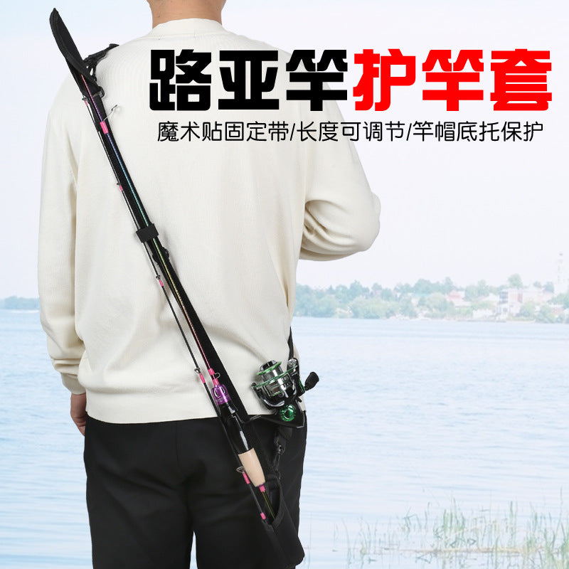 Fishing Rod Carrier Bag with Shoulder Strap and Fastener Tape, Portable Lure Rod Protective Cover