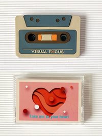 Voice Recorder Greeting Card with Cassette Tape Design for Love Messages