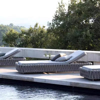Outdoor Rattan Woven Aluminum Chaise Lounge for Poolside, Beach, Resort
