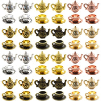 Vintage Alloy Teapot Coffee Cup Charms for DIY Jewelry Making