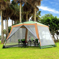 Large Outdoor Sunshade Canopy Tent with Mosquito Netting for Beach, Fishing, BBQ, and Picnics