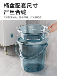 Portable Plastic Bucket with Lid for Home Storage, Laundry, and Dormitory Use