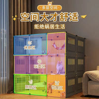 Large Transparent Cat Villa Cage with Multi-Layer Design for Indoor Cats