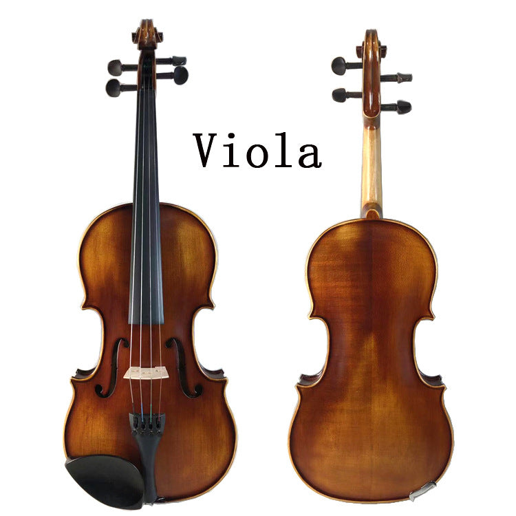 Handmade Solid Wood Ebony Viola for Practice, Exams, and Performance with Oily Finish