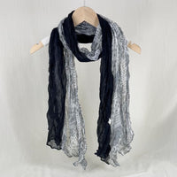 Bohemian Pleated Cotton Linen Scarf with Paisley Patchwork for Women