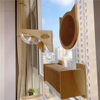 Cat Window Hammock Suction Cup Perch Transparent Capsule Cat Wall Glass Scratching Post Hanging Cat Bed
