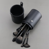 9-14 Pcs Black Grape Makeup Brush Set with Bag/Holder for Powder, Contour, Eyeshadow, Highlight