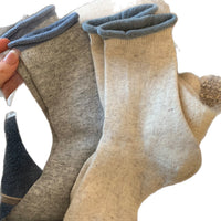 Soft Lambswool Blend Thermal Socks for Women, Korean Style Mid-Calf, Thickened and Fleece-Lined for Autumn/Winter