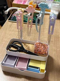 Perler Bead Storage Box with Multi-layer Display Stand and Organizer for Craft Tools
