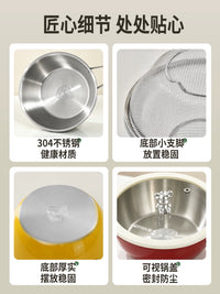 304 Stainless Steel Colander Bowl Set with Handle for Rice Washing, Fruit & Vegetable Draining