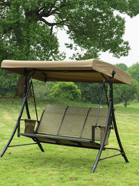 Adjustable Panama 3-Seater Outdoor Swing Chair for Patio Garden