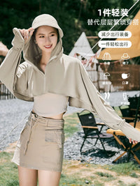 Women's Ice Silk UV Protection Sun Cape Shawl for Outdoor Activities