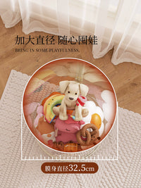 Large Diameter Plush Toy Storage Bin with Zipper, Transparent Display Barrel for Stuffed Animals