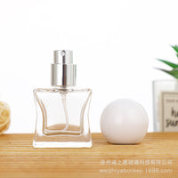 15ml Square Glass Perfume Atomizer Bottle with Bayonet Cap - Refillable Mini Spray Empty Bottle