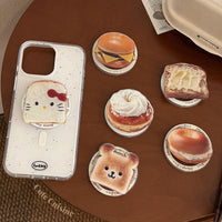 Cute Bread Toast MagSafe Compatible Retractable Phone Stand Portable Desktop Holder
