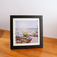 Oil Pastel Painting Display Frame with Mat Board for 10x10cm Artworks, Square Multi-Grid Tabletop/Wall Mount