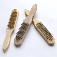 Wooden Handle Wire Brush for Metal Surface Cleaning, Paint and Rust Removal