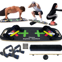 Wooden Balance Board for Home Fitness, Ab Board, Yoga Exercise, Push-Up Board, Sensory Training Equipment