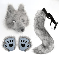 Realistic Wolf Mask and Tail Set for Halloween & Cosplay Parties