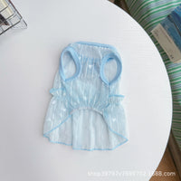 Pet Dog Cat Hollow Heart Dress Summer Breathable Sun Protection Apparel for Small to Medium Breeds