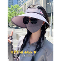 UV Protection Sun Visor Hat for Women, Large Brim Outdoor Cycling Sports Empty Top Sunscreen Cap