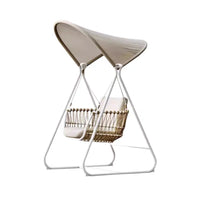 Nordic Outdoor Swing Chair Balcony Courtyard Villa Waterproof Double Rattan Hanging Basket Chair with Canopy