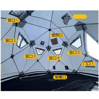 Insulated Hexagonal Ice Fishing Tent for Extreme Cold Weather Camping