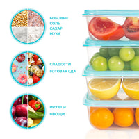 Food Grade PP Airtight Food Storage Containers for Refrigerator, Freezer, and Kitchen Organization