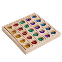 Large Particle Translucent Acrylic Rainbow Gem Building Blocks with Beech Wood Base for Toddlers