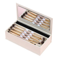 Portable Multifunctional Double-Ended Foldable Makeup Brush Set with Mirror