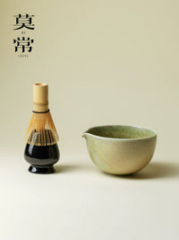 Handmade Ceramic Matcha Bowl and Whisk Set, Japanese Style Tea Ceremony Tools